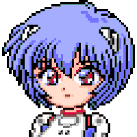 Animated blinking Rei Ayanami gif